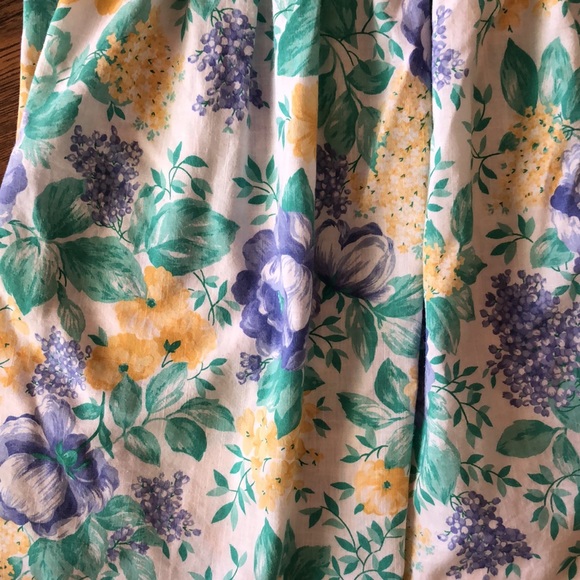 Vintage Floral Yellow and Purple midi skirt size 8 - Picture 2 of 7